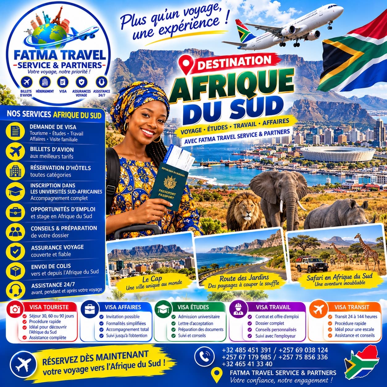 Affiche van Fatma Travel — bestemming Zuid-Afrika