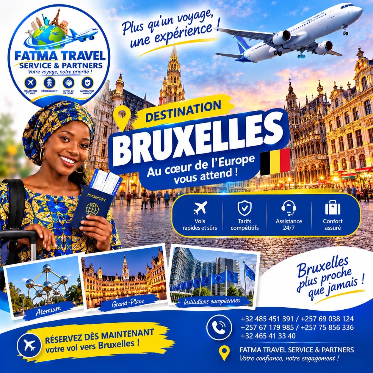 Affiche Fatma Travel — destination Bruxelles