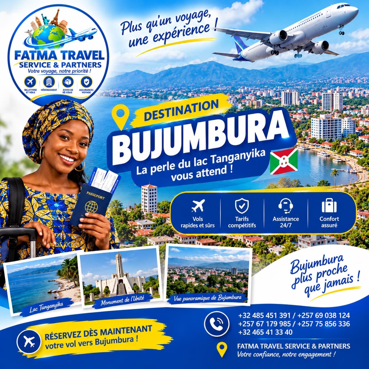 Affiche Fatma Travel — destination Bujumbura
