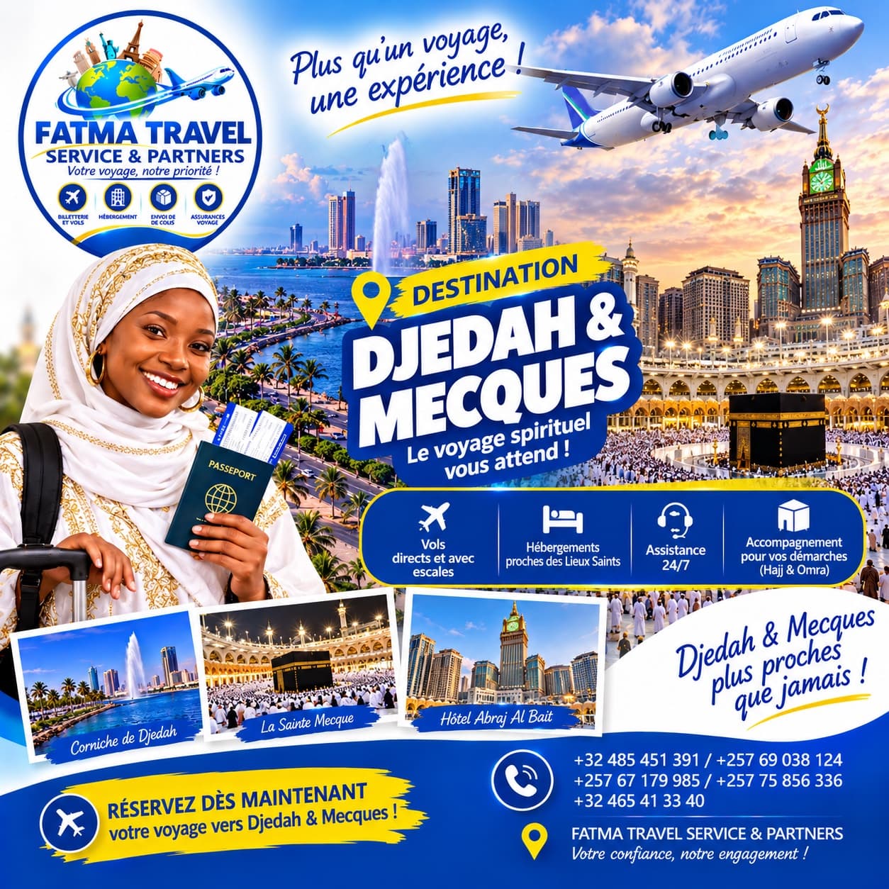 Affiche Fatma Travel — destination Djeddah & La Mecque