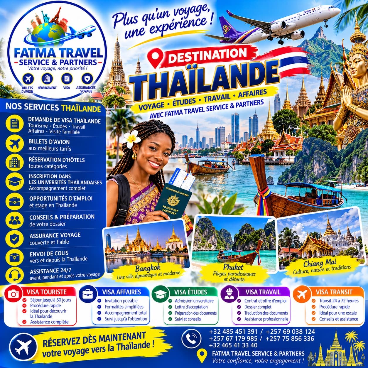 Affiche van Fatma Travel — bestemming Thailand