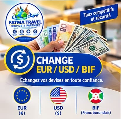 Affiche Fatma Travel — Change EUR/USD/BIF